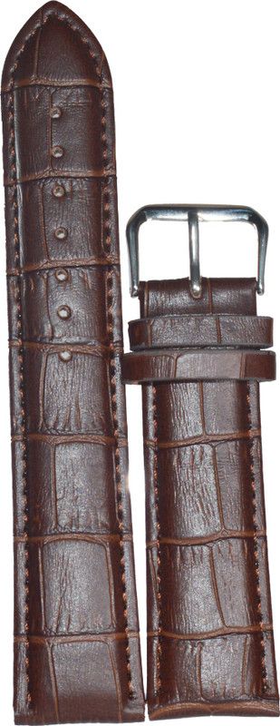 SURU P24BR 24 mm Genuine Leather Watch Strap  (Brown)