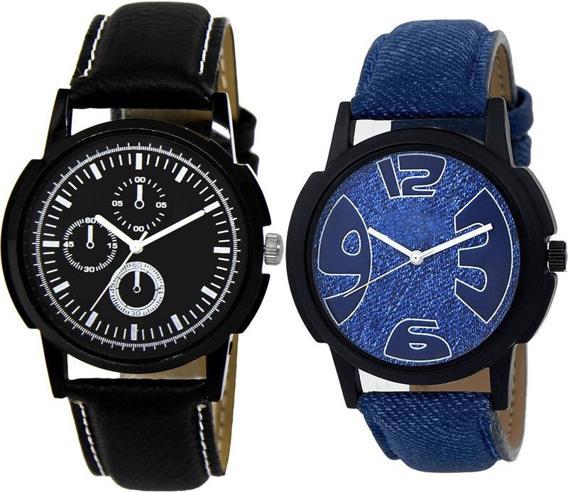 combo watch Analog Watch - For Girls Brand New Collection Analogue Black And Blue Color Boys And Men Watch - BL46.13-B9 (Combo Of 2 )
