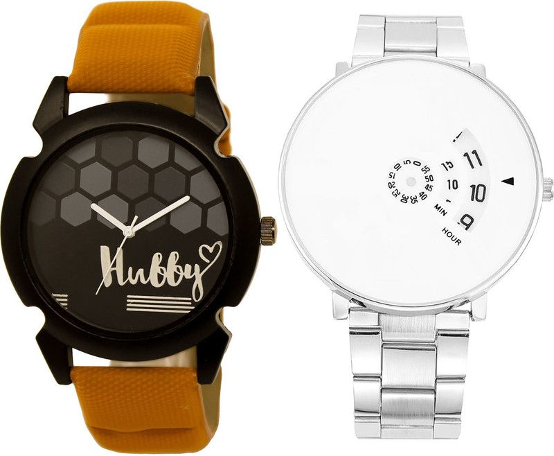 combo watch Analog Watch - For Girls Classical Love Hubby Analogue Brown And Silver Color Boys And Men Watch - BL46.32-B82 (Combo Of 2 )