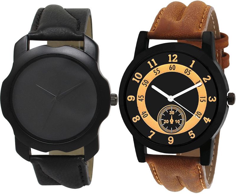 combo watch Analog Watch - For Boys & Girls Latest Formal Analogue Black And Brown Color Boys And Men Watch - BL46.22-B14 (Combo Of 2 )