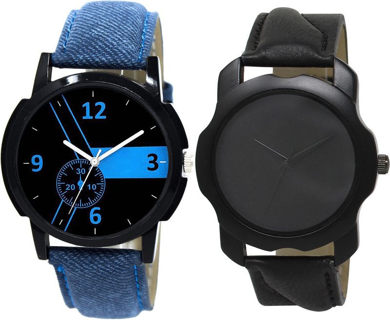 combo watch Analog Watch - For Girls New Exclusive Analogue Blue And Black Color Boys And Men Watch - B7-BL46.22 (Combo Of 2 )
