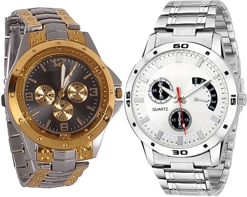 combo watch Analog Watch - For Girls Tread Analogue Silver Color Boys And Men Watch - B76-B85 (Combo Of 2 )