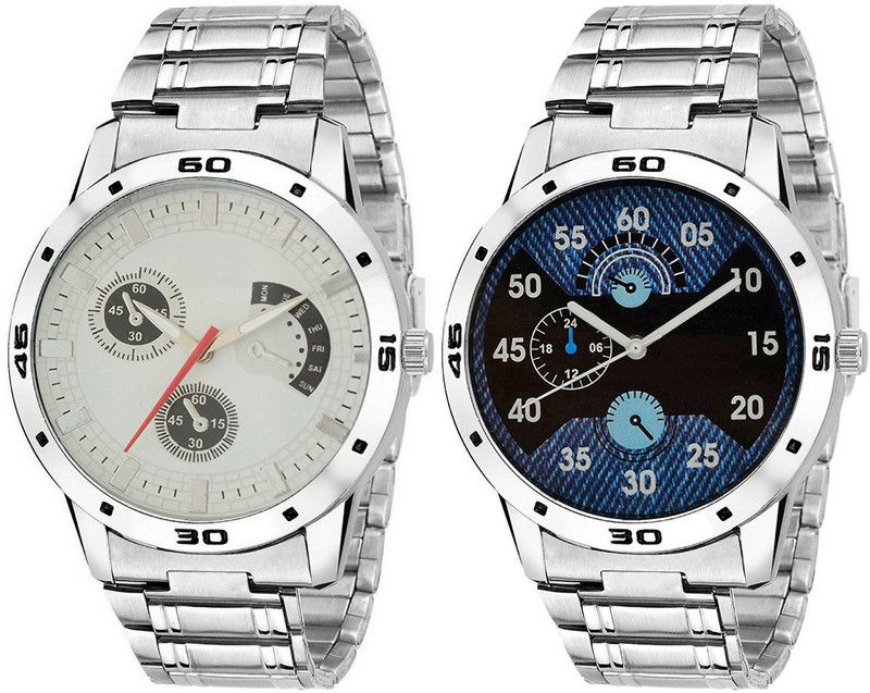 Analog Watch - For Men White And Blue Dial S3-306-316