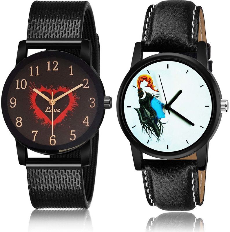 combo watch Analog Watch - For Men Classical Analogue I Love You And Mahadev 2 Watch Combo For Boys And men - BRM18-B22