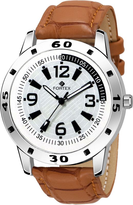 Analog Watch - For Boys Fr-815 Innovative Different Look Adjustable Leather Strap Silver Dial,Brown Strap