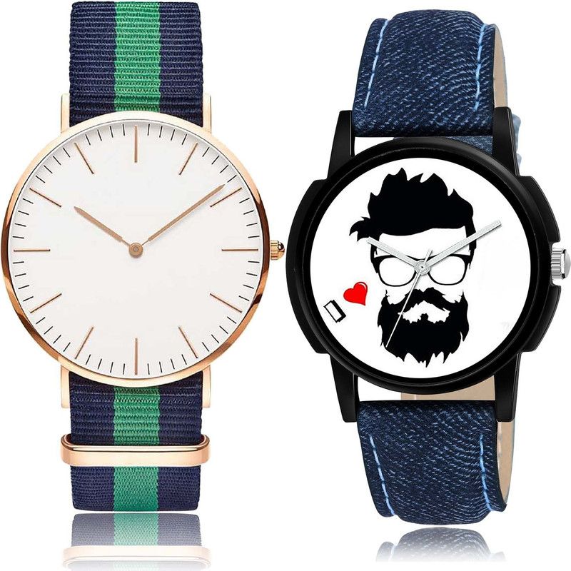 combo watch Analog Watch - For Boys Modern Luxury Chronograph And Beard Style Combo Watch For Boys And Men - BC4-B12