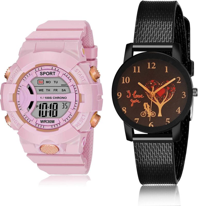 Analog-Digital Watch - For Girls Best Collegian 2 Watch Combo For Women And Girls - DG36-G531