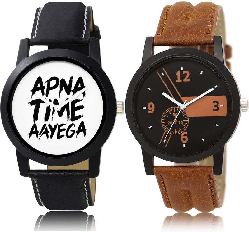 combo watch Analog Watch - For Boys New Heart Apna Time Aayega Combo Watch For Boys And Men - BO42-BL46.1