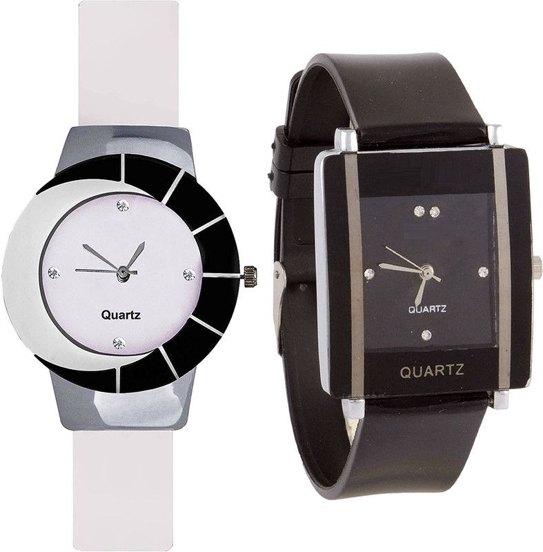 Analog Watch - For Women Best High Quality White And Black Color Combo Watch (G11-G12) For Girls And Women