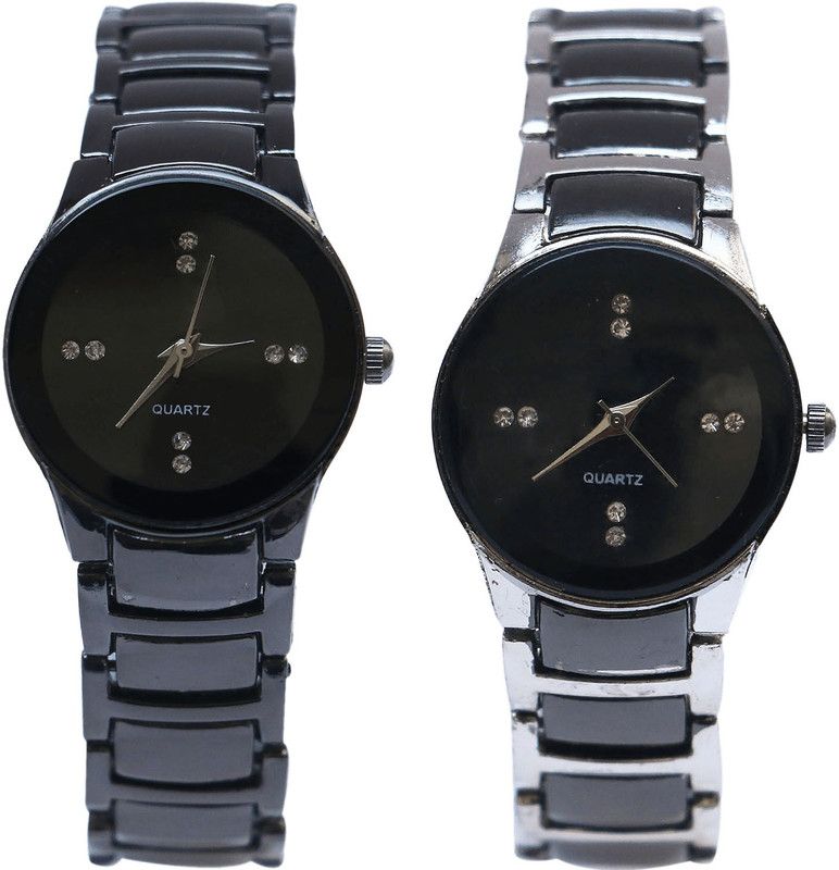 combo watch Analog Watch - For Girls Classical High Quality Analogue Black And Silver Color Girls And Women Watch - G206-G207 (Combo Of 2 )
