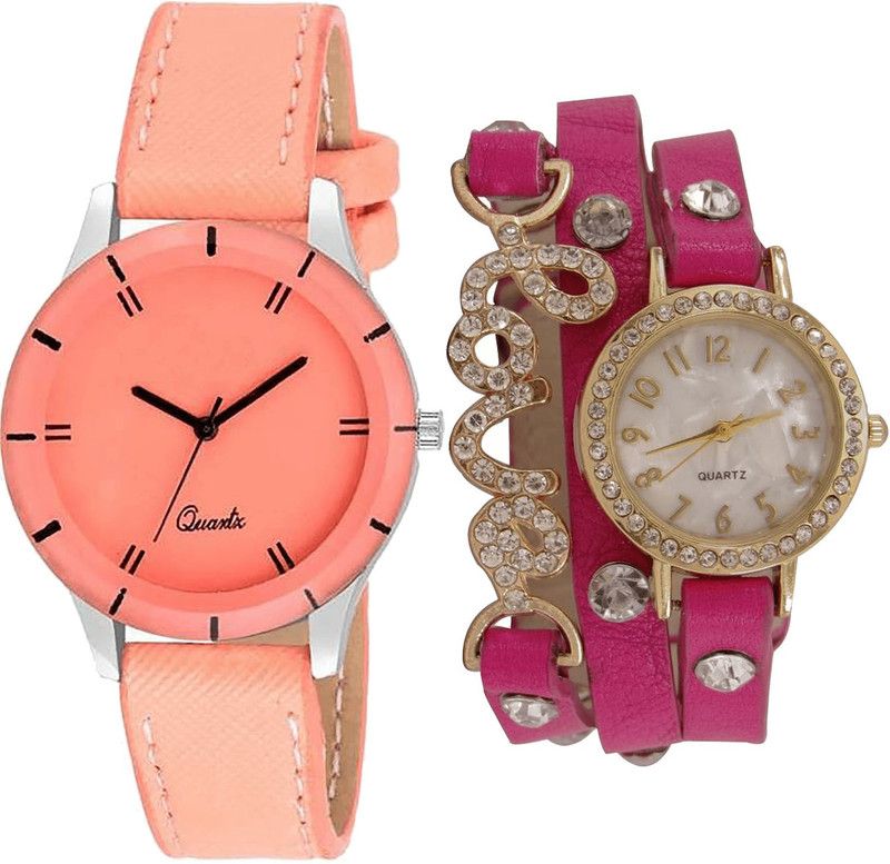 combo watch Analog Watch - For Girls Modern Professional Love Valentine Analogue Red And Pink Color Girls And Women Watch - G270-G204 (Combo of 2 )