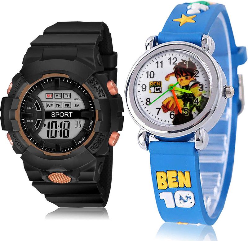Analog-Digital Watch - For Girls New Chronograph 2 Watch Combo For Women And Girls - DG33-GC101