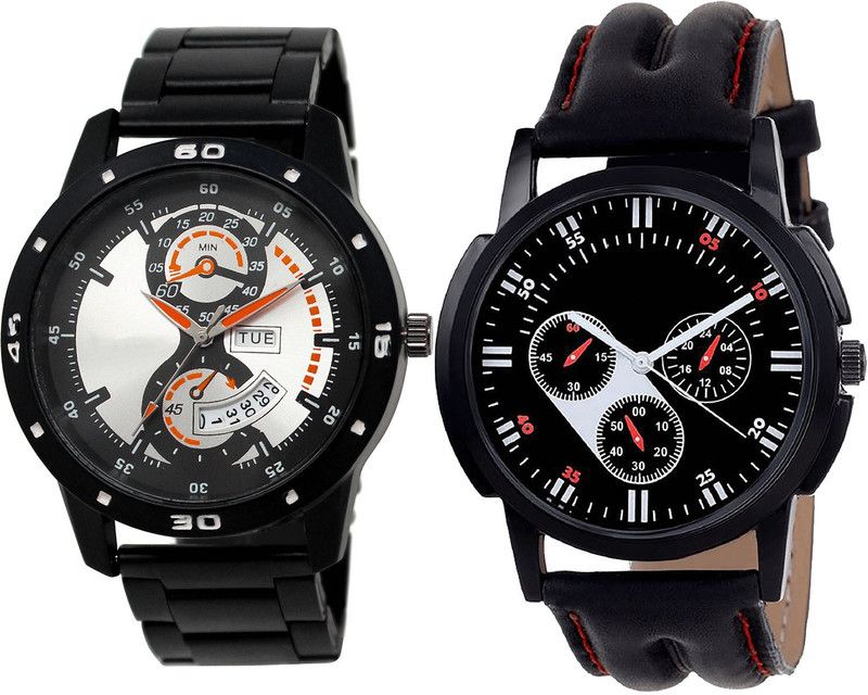 combo watch Analog Watch - For Girls Brand New Casual Day And Date Analogue Black Color Boys And Men Watch - BL46.107-B104 (Combo Of 2 )