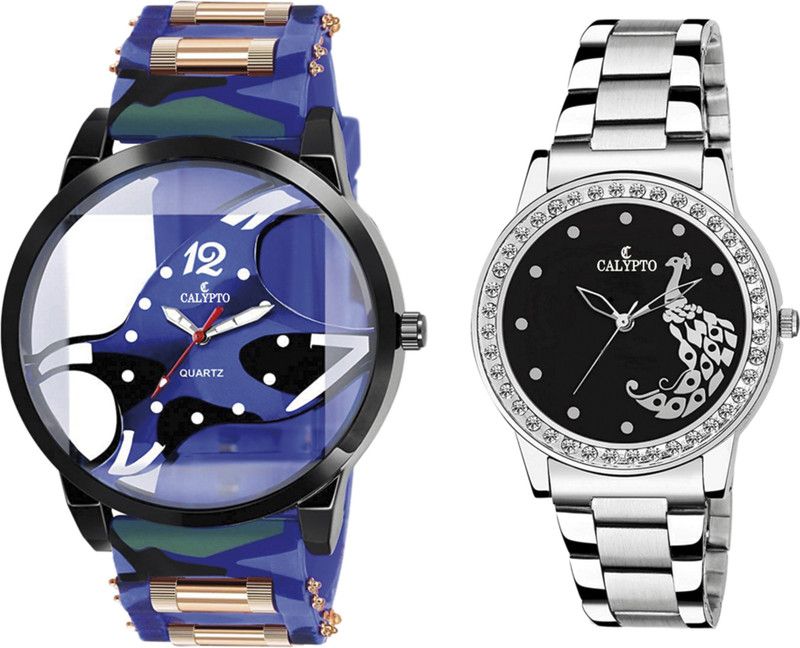 Combo of 2 Cool Design Dials with Transparent Theme Wrist Watch for Boys & Girls Analog Watch - For Couple ST-89+102