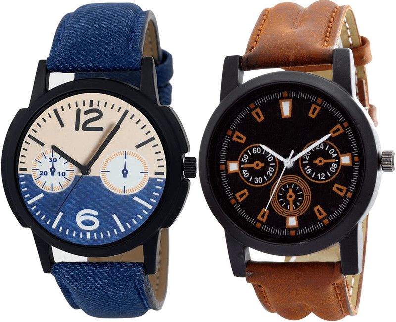 combo watch Analog Watch - For Girls Modern High Quality Blue And Brown Color - B10-B30