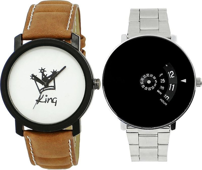 combo watch Analog Watch - For Girls Treading Fashionable King Analogue Brown And Silver Color Boys And Men Watch - BL46.18-B81 (Combo Of 2 )