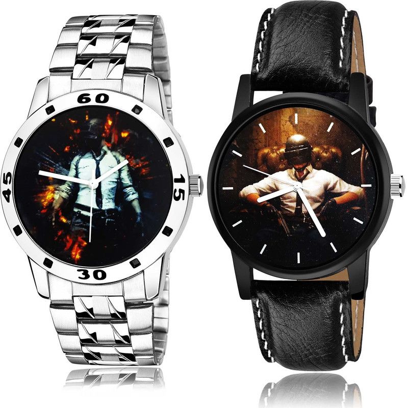 combo watch Analog Watch - For Boys Latest Unique Pubg Military Army Chain Watch And Pubg Military Army Watch - B556-B439 (Combo Of 2 )