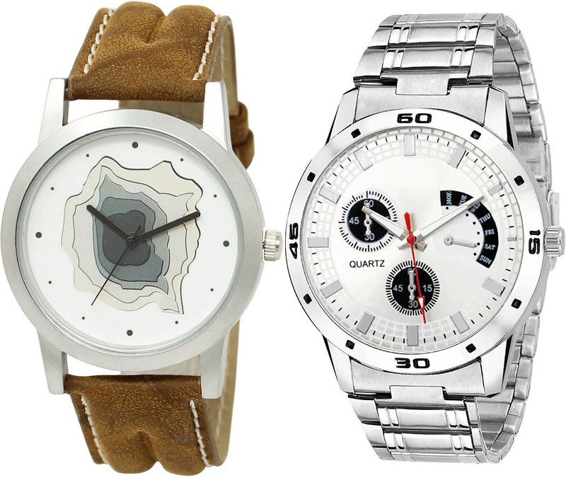 combo watch Analog Watch - For Boys Modish Technology Analogue Brown And Silver Color Boys And Men Watch - BL46.9-B85 (Combo Of 2 )