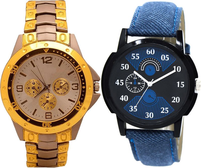 combo watch Analog Watch - For Girls Classical 3D Design Analogue Silver And Blue Color Boys And Men Watch - B74-BL46.2 (Combo Of 2 )