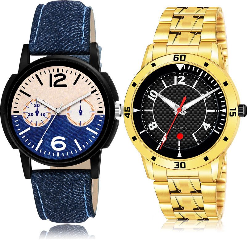 Analog Watch - For Men Brand New Valentine 2 Watch Combo For Boys And Men - B10-(66-S-21)