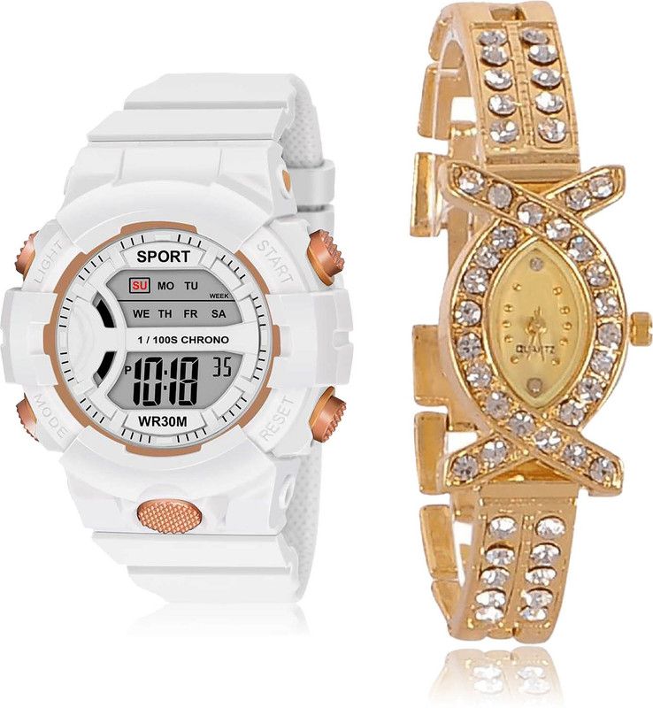 Digital Watch - For Women Contemporary Love 2 Watch Combo For Women And Girls - DG37-G125