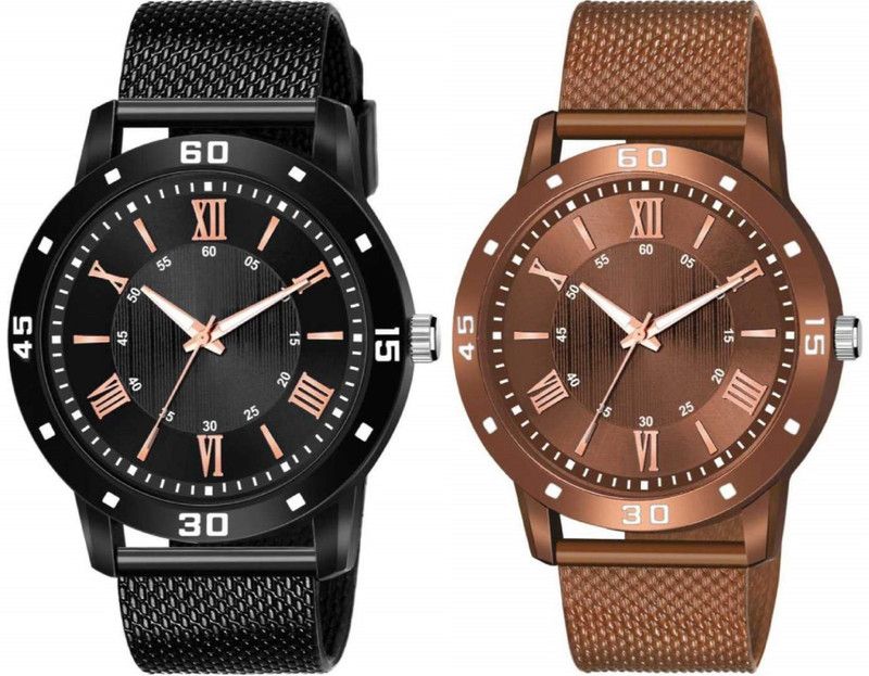 Analog Watch - For Men SWC-173 New Best Black And Brown Watch Combo For Boys