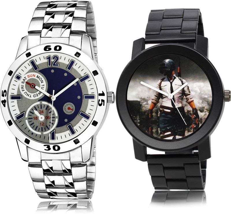combo watch Analog Watch - For Men Classical Fashionable Chain Watch And Pubg Military Army Chain Watch Watch - B666-B506 (Combo Of 2 )