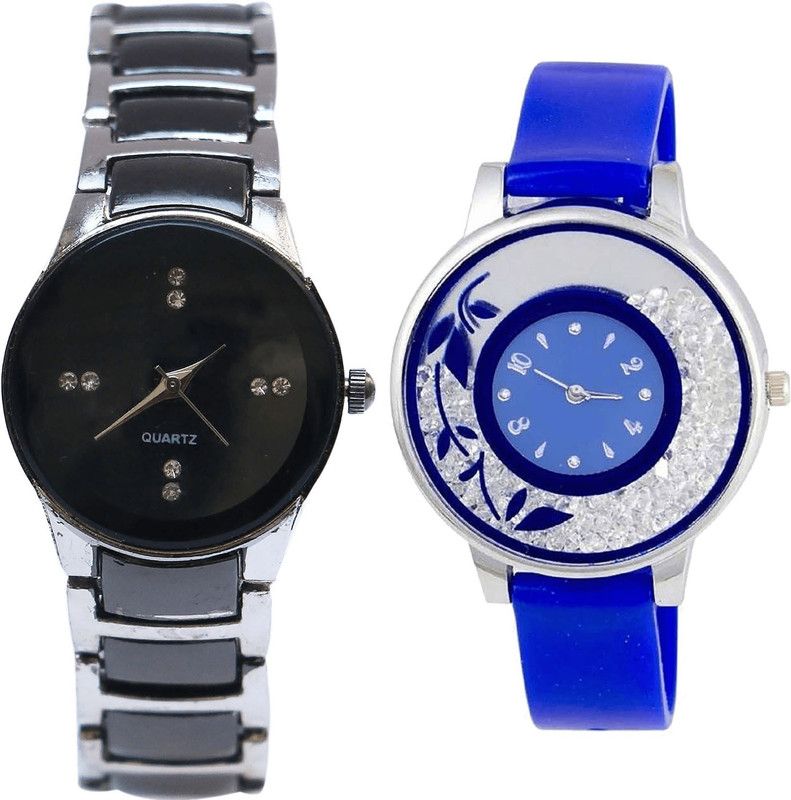 combo watch Analog Watch - For Girls Treading Formal Analogue Silver And Blue Color Girls And Women Watch - G207-G87 (Combo Of 2 )
