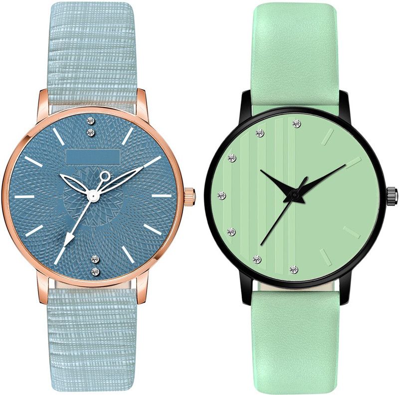 MT316321 Girls Attractive Leather Belt Combo (Pack of 2) Analog Watch - For Girls