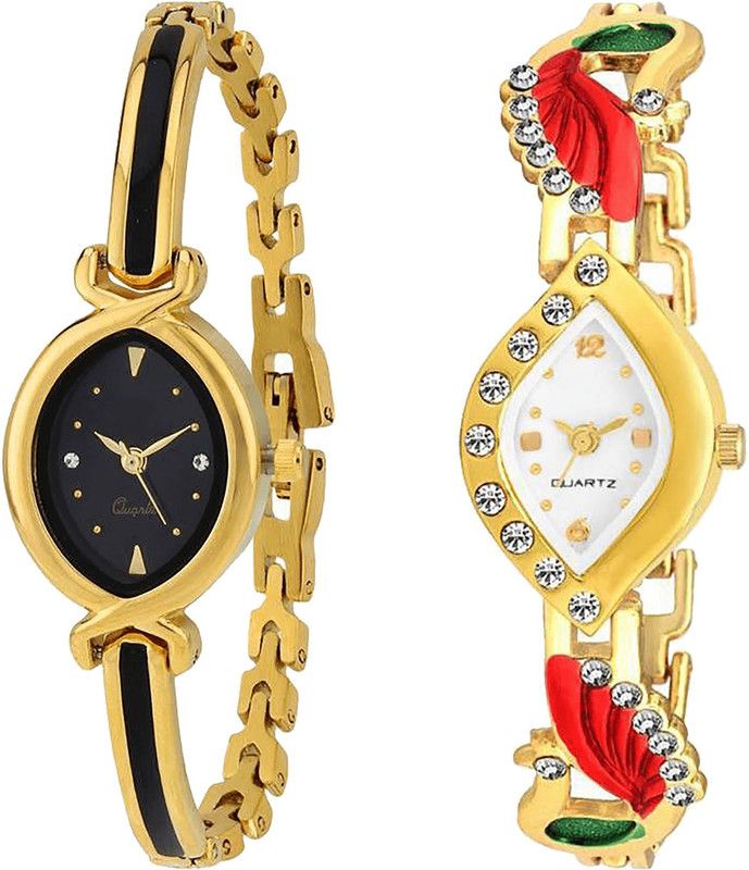 combo watch Analog Watch - For Girls Contemporary Professional Analogue Gold Color Girls And Women Watch - G121-G116 (Combo Of 2 )