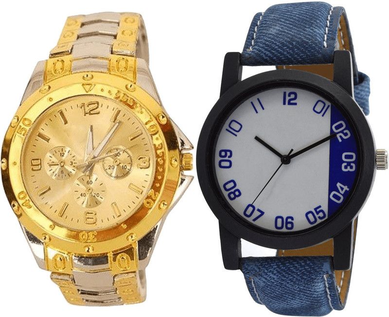 combo watch Analog Watch - For Girls New Model Analogue Silver And Blue Color Boys And Men Watch - B75-B40 (Combo Of 2 )