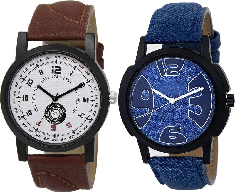 combo watch Analog Watch - For Girls Brand New Technology Analogue Brown And Blue Color Boys And Men Watch - BL46.11-B9 (Combo Of 2 )