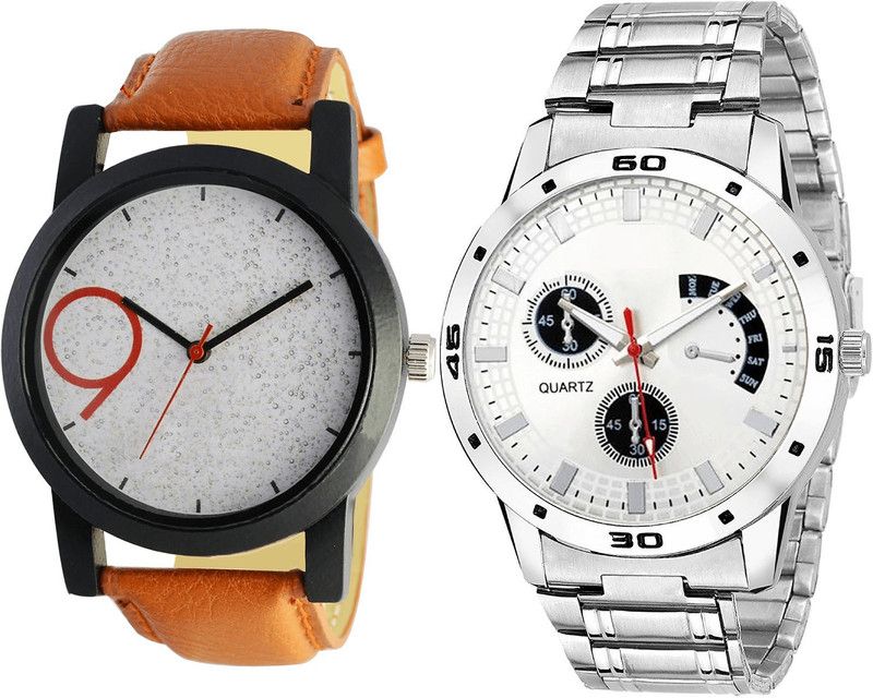 combo watch Analog Watch - For Girls Contemporary Unique Analogue Brown And Silver Color Boys And Men Watch - B33-B85 (Combo Of 2 )