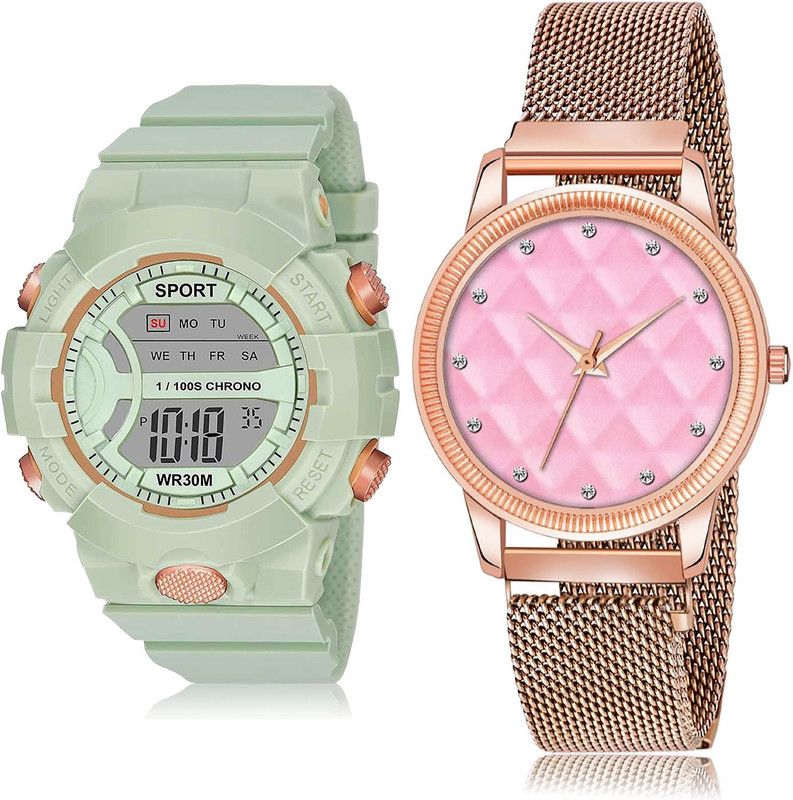 Analog-Digital Watch - For Women Modish Rich 2 Watch Combo For Women And Girls - DG35-GW16