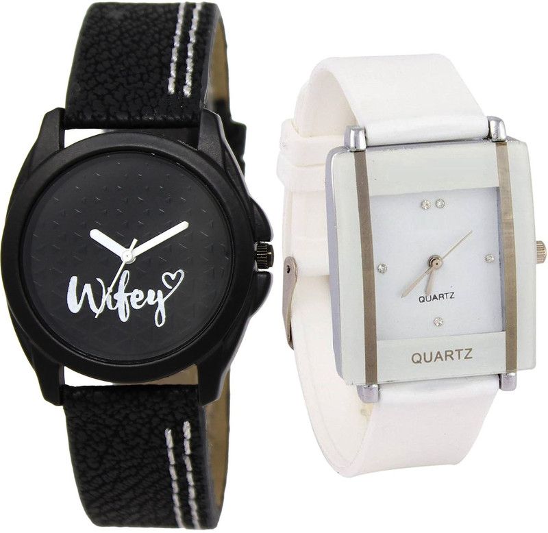 combo watch Analog Watch - For Girls Contemporary Collegian Wife Analogue Black And White Color Girls And Women Watch - Gl234-G17 (Combo Of 2 )