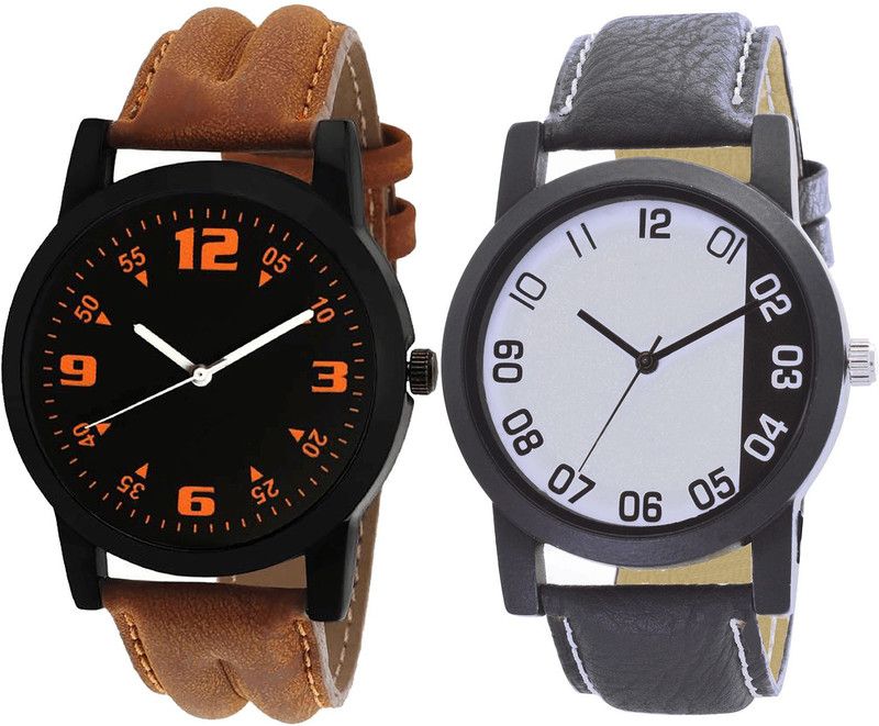 combo watch Analog Watch - For Girls Treading Unique Analogue Brown And Black Color Boys And Men Watch - B15-B41 (Combo Of 2 )