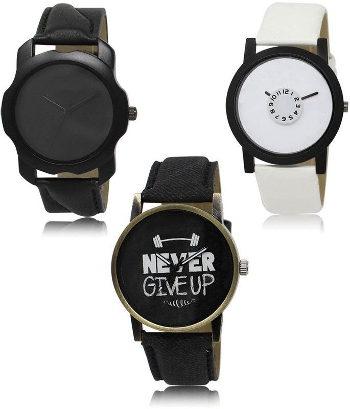 Stylish Attractive Professional Designer Combo Analog Watch - For Men LR-22-26-27 Hot Selling Premium Quality Collection Latest Set of 3