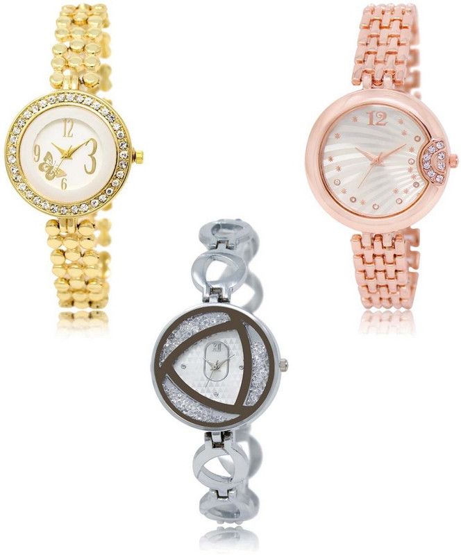 Latest Set of 3 Stylish Attractive Professional Designer Combo Analog Watch - For Women LR-203-228-240 Premium Quality Collection