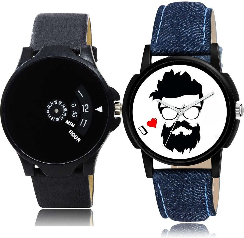 combo watch Analog Watch - For Men Classical Designer Speedometer And Beard Style Combo Watch For Boys And Men - BO50-B12