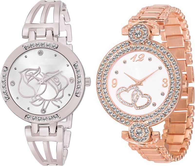 Analog Watch - For Women Combo pack 2 New Diamond Studded Part-Wedding Adition Analog Watch For Girls & Women BB-07239