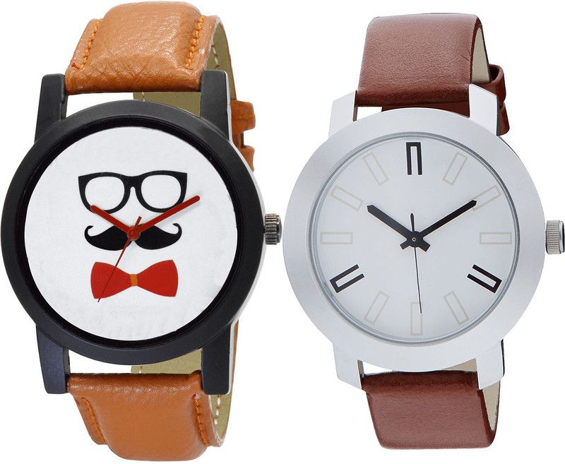 combo watch Analog Watch - For Girls Classical Technology Beard Style Analogue Brown Color Boys And Men Watch - B53-B44 (Combo Of 2 )