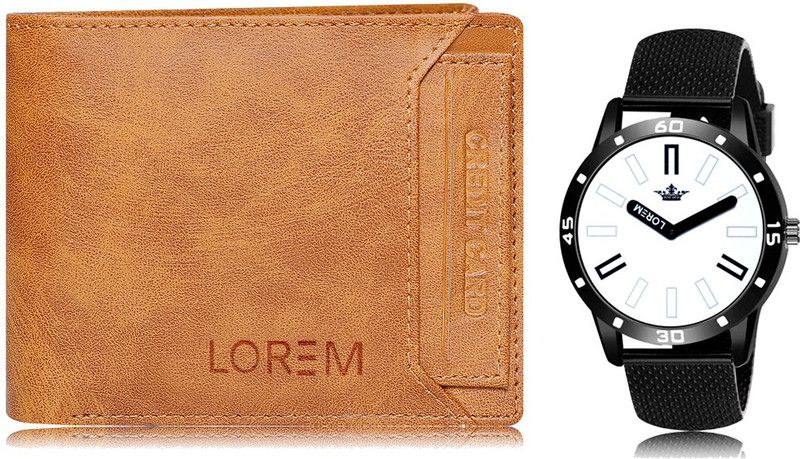Combo Of Men Watch & Artificial Leather Wallet- Analog Watch - For Men FZ-WL06-LR57