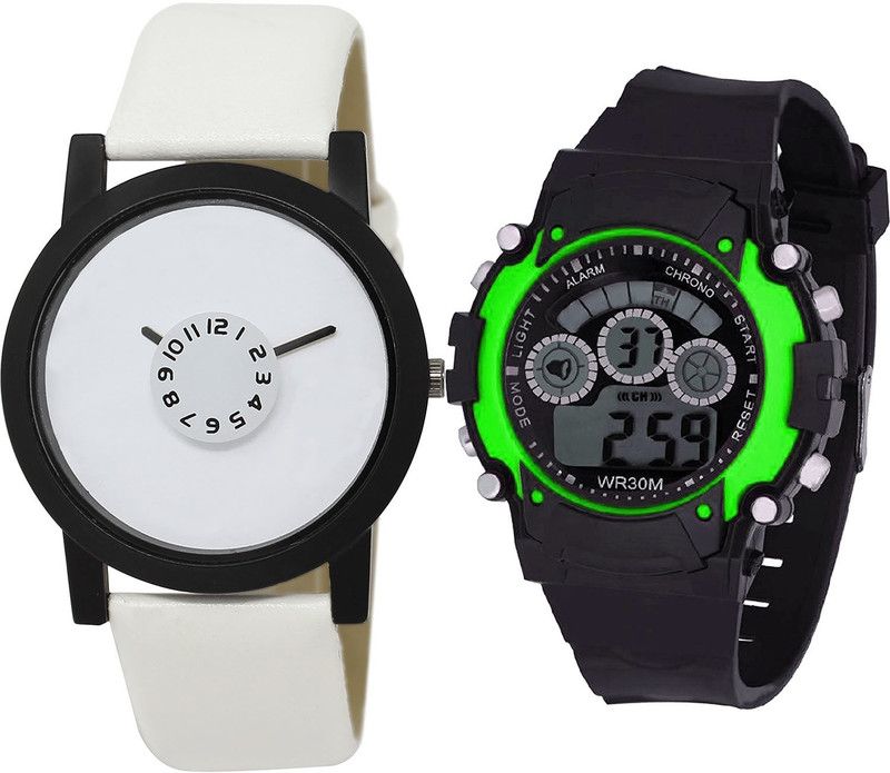 combo watch Analog Watch - For Girls Treading High Quality Kids Analogue White And Black Color Boys And Men Watch - BL46.26-B3 (Combo Of 2 )