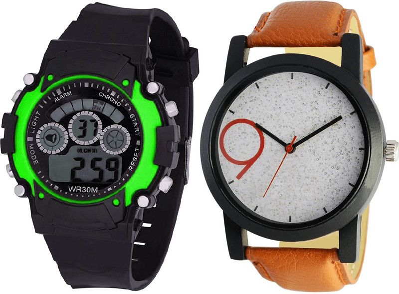 combo watch Analog Watch - For Girls Modern Exclusive Kids Analogue Black And Brown Color Boys And Men Watch - B3-B33 (Combo Of 2 )