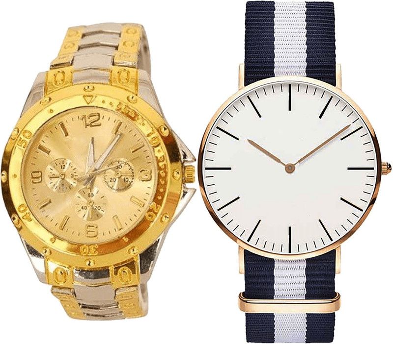 combo watch Analog Watch - For Girls Treading Luxury Analogue Silver And Blue Color Boys And Men Watch - B75-B109 (Combo Of 2 )