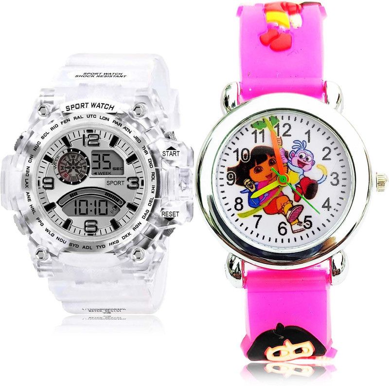 combo watch Analog Watch - For Men New Fashionable Army Digital Sports And Dora The Explorer Kids 2 Watch Combo For Boys And men - BC31-BK195