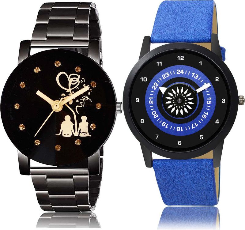 Analog Watch - For Men Classical Heart Couple Love Chain And Speedometer Combo Watch For Boys And Men - BC13-B385