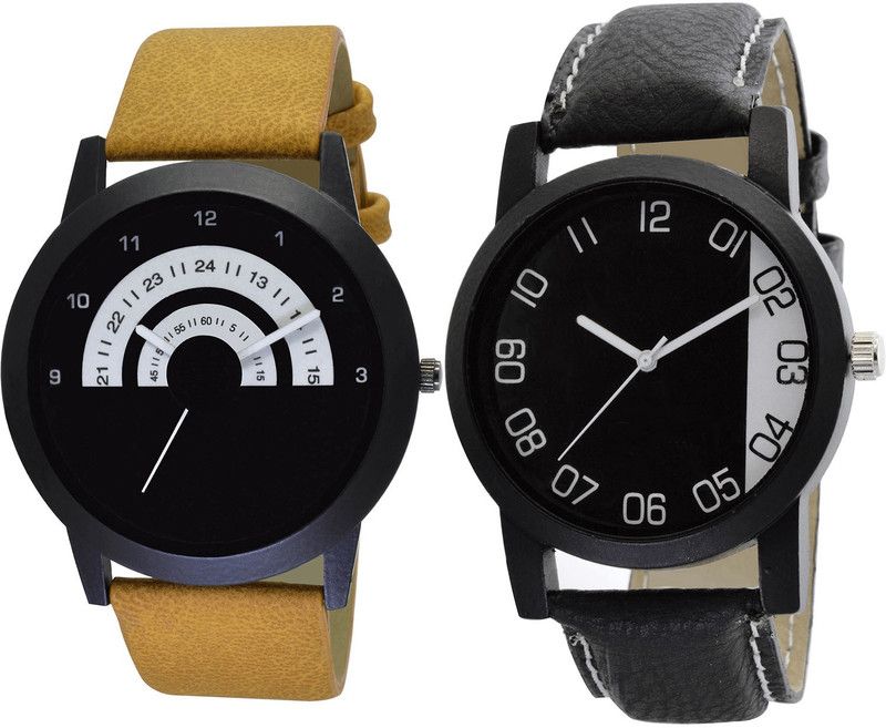 combo watch Analog Watch - For Girls Contemporary Style Analogue Brown And Black Color Boys And Men Watch - B49-B38 (Combo Of 2 )
