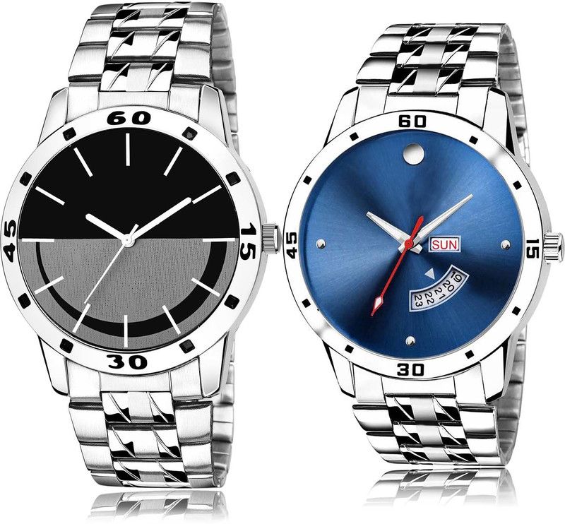 Analog Watch - For Men & Women New Branded Chain Watch And Day And Date Chain Watch Watch - B966-BL46.105 (Combo Of 2 )