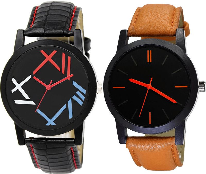 combo watch Analog Watch - For Girls Treading Gift Analogue Black And Brown Color Boys And Men Watch - BL46.12-B112 (Combo Of 2 )